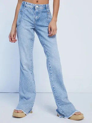 FREE PEOPLE IZZY FLARE JEAN BLUE 31 thumbnail 8