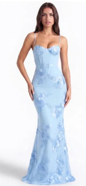 Almond Muse fitted dress Blue Size L thumbnail 1