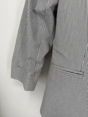 Grace Women Navy Striped Blazer Size 8 Jacket Button Front Pockets Lined Gray thumbnail 4