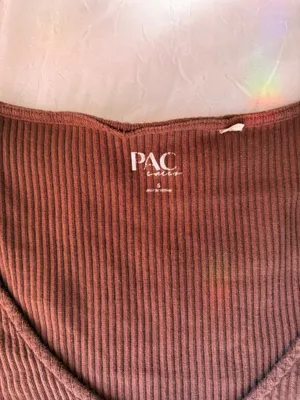 PacSun Top Long Sleeve Crop Ribbed brown thumbnail 3