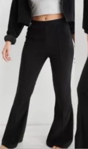 AERIE Womens Black Flare Corduroy Velvet Pant Sz XS Athletic Casual 38x 27 Comfy thumbnail 1
