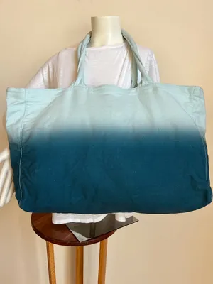 Athleta Ombre Teal Canvas Tote thumbnail 2
