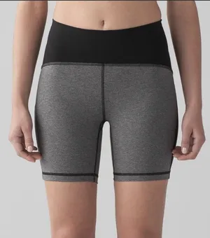 Lululemon Train Times Shorts 6" Size 4 - HeathereD Black Gym Run Hike Train Yoga thumbnail 1