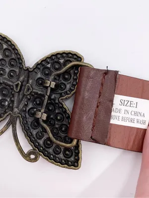 Vintage 90s Y2K Rhinestone Butterfly Buckle Belt Fairycore Boho Studded Jewels thumbnail 4