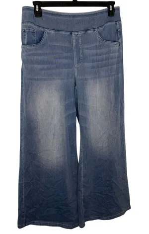 Halara Flex High Waisted Wide Leg Jeans Size XL Blue Stretch Denim thumbnail 1