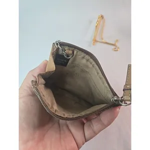 Coach ID Card Case Zip Coin Purse Keychain Signature Sable Brown - Vintage thumbnail 5