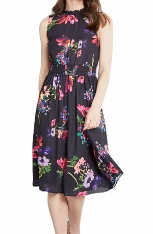 MODCLOTH Floral Women’s Small Savor the Occasion A Line Sleeveless Floral Dress thumbnail 7