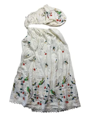 Farm Rio size XL pitanga maxi dress White Embroidered Floral Dress one shoulder thumbnail 4
