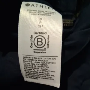 Athleta Sweatshirt Navy Blue Retroplush Quilted Crewneck Side Zippers size Small thumbnail 9