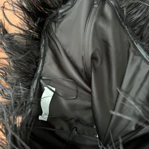 ASTR the label-RAVEN FEATHER TRIM MINI DRESS thumbnail 6