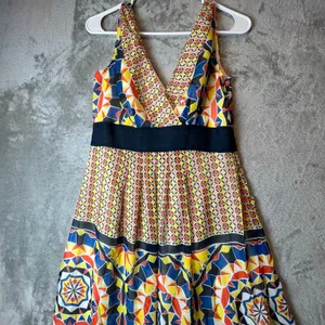 Ann‎ Taylor Geometric Kaleidoscope Maxi Dress Bold Abstract Print Size 2 New thumbnail 2