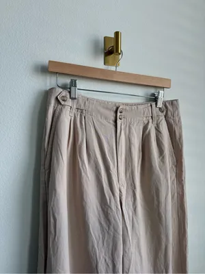 Madewell The Harlow Wide Leg Pants Beige Linen Blend Sailor Waist Size 8 thumbnail 12