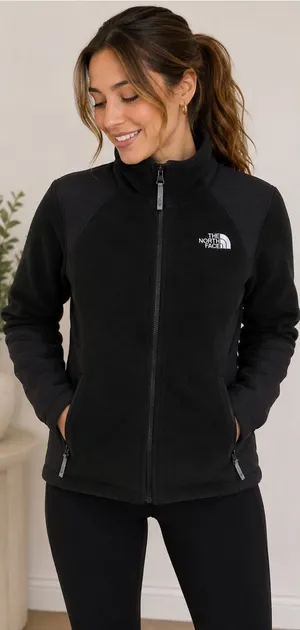 The North Face Women's Black Full-Zip Fleece Jacket Size Medium thumbnail 1