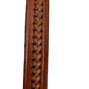 Brown Leather Weaved Western Bohemian Buckle One Size thumbnail 7