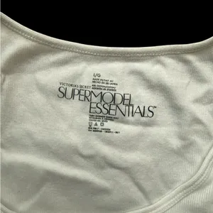 vintage Victoria's Secret White Tank Black Sequin Heart super model essentials L thumbnail 4