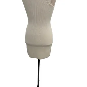 Lululemon Ribbed Asymmetrical One Shoulder Knit Mini Dress Ivory Size‎ XXS thumbnail 10