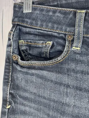 American Eagle Outfitters Women's Dark Blue Low-Rise Minimalist Y2K Skinny Jeans thumbnail 6