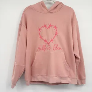 Aelfric Eden Womens Pink‎ Barbwire Heart Y2K Streetwear Hoodie Size S thumbnail 1