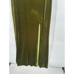 ChicSew Maxi Dress 12 Green Velvet Sleeveless Slit Formal Evening Gown Holiday thumbnail 2