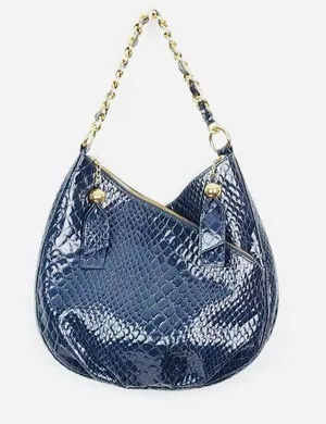Gianni Bini |Blue Snake Skin Embossed Shoulder Bag thumbnail 2