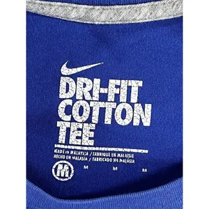 Nike Dri Fit T Shirt‎ Women M Blue Cotton Graphic Retro y2k 90s Sporty Twee thumbnail 3