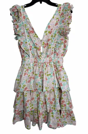Love the Label Ines‎ Floral Ruffle Tiered Mini Dress Small thumbnail 1