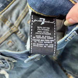 7 For All Mankind The Skinny Distressed 32 Med Wash Destroyed Stretch Jeans thumbnail 10