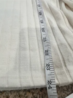Commense Mock Neck Ribbed Knit Top Apricot Cream XL Stretch Long Sleeve NWT thumbnail 7