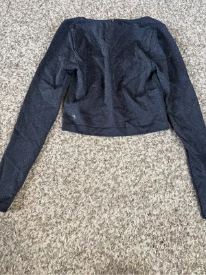 all in motion NWT Black Sparkle Long-Sleeve Crop Top thumbnail 4