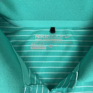 Nike Golf Polo Shirt Womens Medium Green Striped‎ Dri-FIT Quicken Loans National thumbnail 9