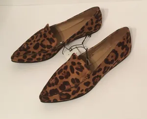 Leopard Print Loafers, Size 8 1/2 Brown thumbnail 3