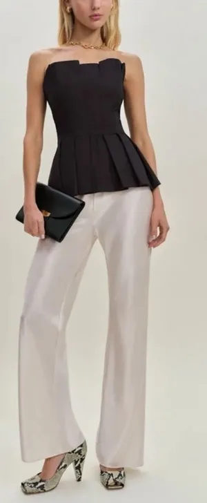 REFORMATION Ashlyn Strapless Black Top Size 6 thumbnail 1