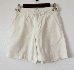 Free People Ivory Herringbone Cotton Shorts Women’s Size 0 Boho Preppy Casual thumbnail 1