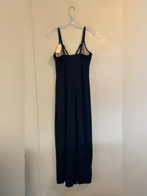 NWT Popilush Shapewear Lace Deep V-Neck Sculpting Wide Leg Jumpsuit sz L thumbnail 2