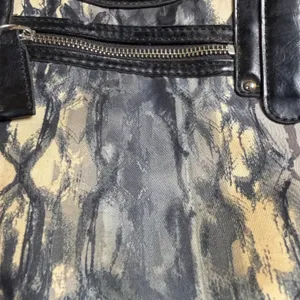 Vintage Y2K Etienne Aigner Satchel Bag Purse Black‎ Snakeskin Fabric/Leather thumbnail 5