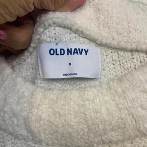 Old Navy Sweater Womens Medium M Cream Boucle Textured Knit Crew Neck Relaxed thumbnail 3