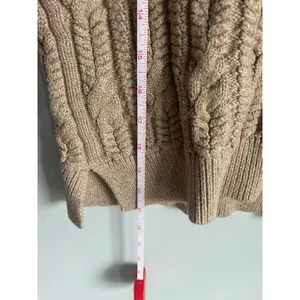 Abercrombie and Fitch Tan Cableknit Sweater Vest Medium Academia Preppy Neutral thumbnail 4