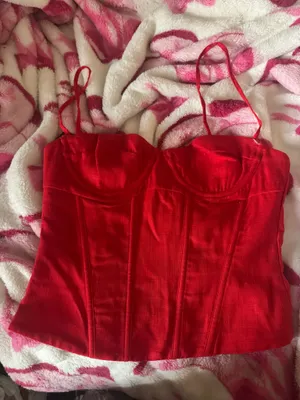 White Fox Boutique Red Bustier Top thumbnail 1