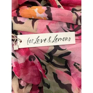 NWT For Love & Lemons Tiana Printed‎ Midi Dress Pink Sz XS $199 thumbnail 4