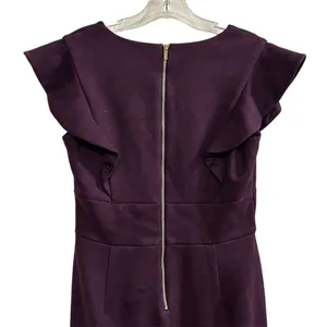 DKNY Women's Purple‎ V-Neck Ruffled Cap-Sleeve Sheath Dress Size 4 thumbnail 10