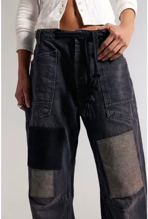 Free People We The Free Moxie People Free Pull-On Barrel Jeans thumbnail 1