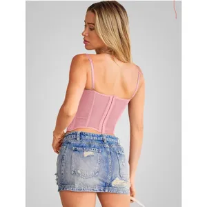 WYNNQUE Womens Lace Bustier Mesh Spaghetti Strap Boned Corset S NWT thumbnail 3