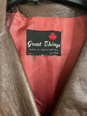 Great Things Vintage Chocolate Brown Genuine Leather Long Coat Jacket Size Large thumbnail 6