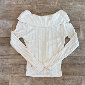 Michael Stars Off-Shoulder Ribbed Sweater - Cream thumbnail 3