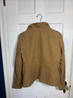 J. Crew Women’s Wool-Blend Jacket with Ruffle Trim in Camel Tan W2535 Sz 12 thumbnail 7