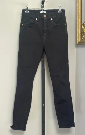 Good American Size 8 29 Good Waist Crop Black Denim Jeans thumbnail 1