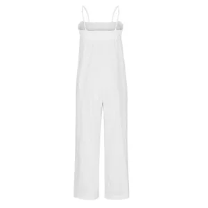 Walmart Summer Solid Casual White Camis Sleeveless Suspender Jumpsuit thumbnail 3