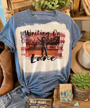 Boutique Western “Waiting On Lane” Graphic Tee Rodeo 8 seconds bull riding thumbnail 1