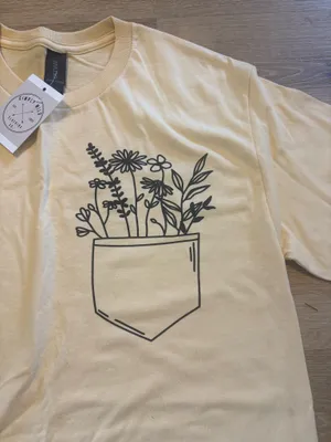 Gildan Butter Yellow Summer Bicycle Graphic Tee thumbnail 2
