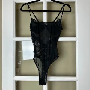 Unbranded Black Lace & Mesh Teddy Bodysuit with Underwire Size Small thumbnail 6